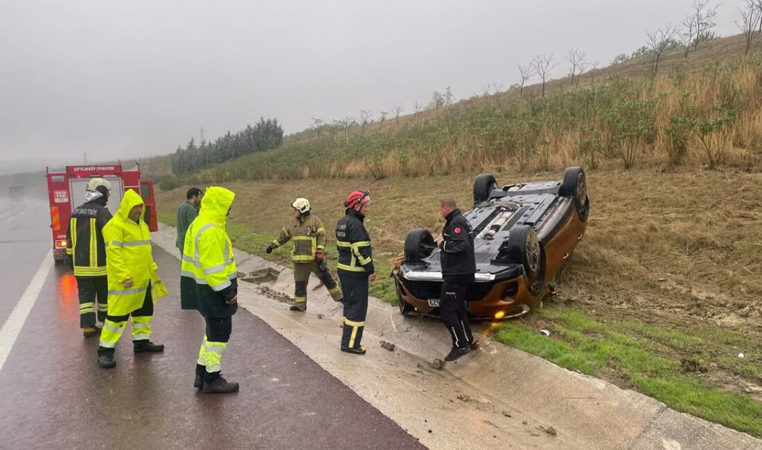 Gebze - Orhangazi - İzmir otoyolunda sağanak yağış nedeniyle kontrolden