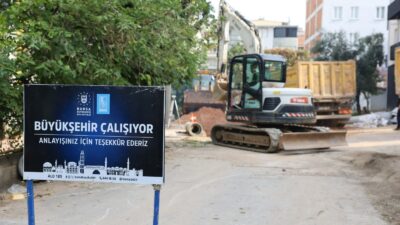Bursa Büyükşehir Belediyesi, Osmangazi ilçesinin Hüdavendigar Mahallesi’nde altyapı güçlendirme çalışmaları