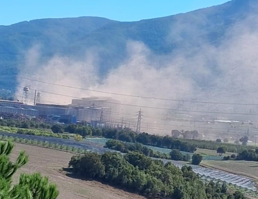 Bursa Orhangazi’de faaliyet gösteren Asil Çelik fabrikasının çevresinde çekilen yoğun