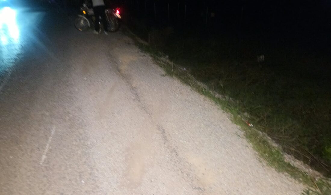 Bursa’nın Orhangazi ilçesinde seyir halindeki motosikletin yol kenarındaki mıcıra kapılarak