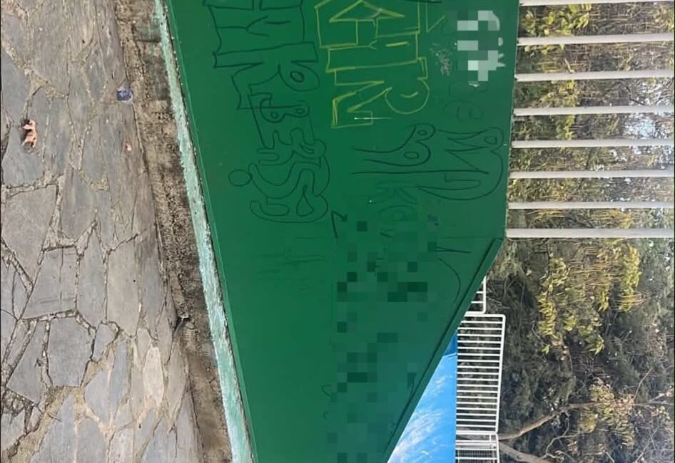 Bursa’nın Orhangazi ilçesinde, Alis Park içindeki kaykay parkının rampalarına yazılan